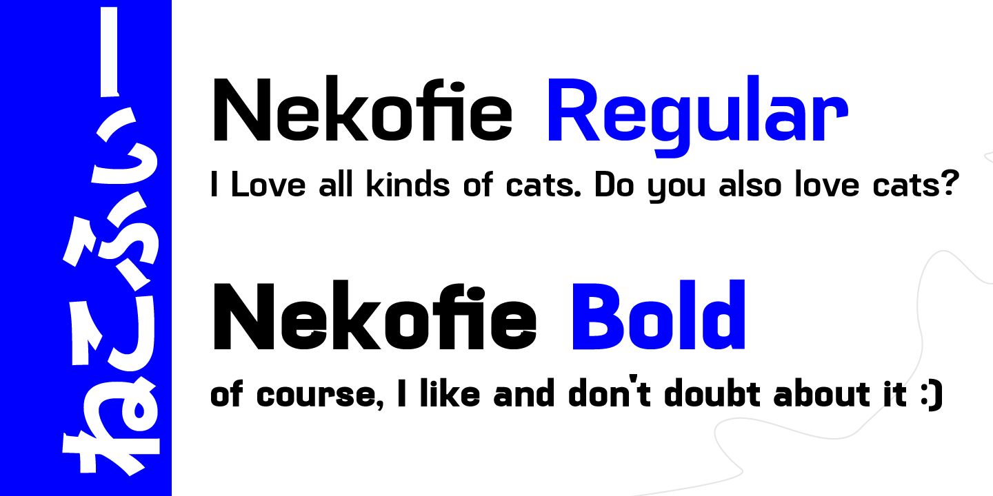 Beispiel einer Nekofie-Schriftart